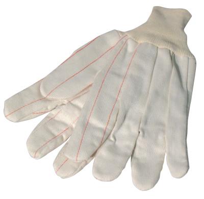 ORS Nasco Cotton/Polyester Corded Double-Palm with Nap-In Finish Gloves, Knit Wrist, Natural, Large, 1060