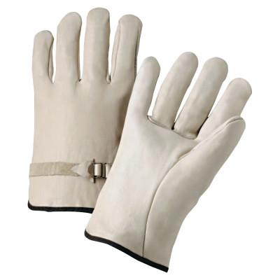 ORS Nasco Quality Grain Cowhide Leather Driver Gloves, Large, Unlined, Natural, 4100L