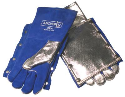 ORS Nasco Welding Gloves, Split Cowhide, Full Sock Lining, Large, Blue, Glove w/ Back Pad, 4200AL