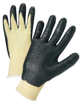 West Chester Nitrile Coated Kevlar Gloves, X-Small, Yellow/Black, 713KSNF/XS