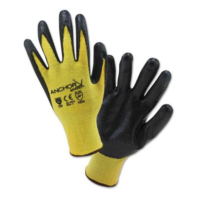 Anchor Products Nitrile Coated Kevlar Gloves, Medium, Yellow/Black, 6010-M