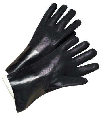 ORS Nasco PVC-Coated Jersey-Lined Gloves, Rough Grip, 12 in, Large, Black, 7300