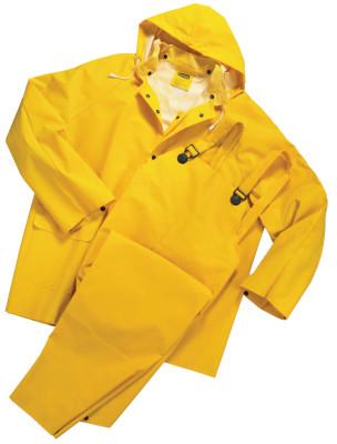 West Chester Rainsuit, Jacket w/Detachable Hood, 0.35 mm PVC/Polyester, Yellow, 3X-Large, 4036/XXXL