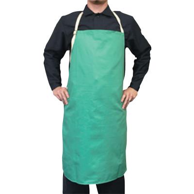 ORS Nasco Flame-Retardant Cotton Sateen Bib Aprons with Leather Protective Patch, 24 in x 42 in, Visual Green, CA-700