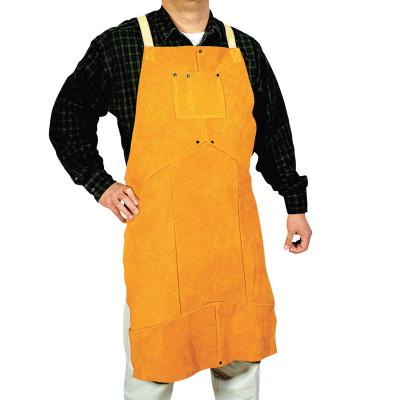 ORS Nasco Select Split Cowhide Leather Bib Apron, 24 in W x 36 in L, Golden Brown, Q-5