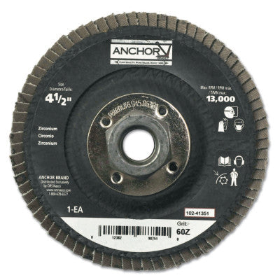 ORS Nasco Abrasive Flap Discs, 4 1/2 in, 80 Grit, 5/8 in - 11 Arbor, 13,000 rpm, 41352