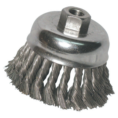 ORS Nasco Knot Wire Cup Brush, 6 in Dia., 5/8-11 Arbor, .025 in Carbon Steel, 6KC25