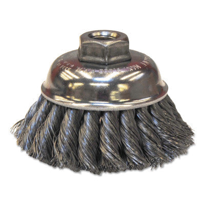ORS Nasco Crimped Wire Cup Brushes, 3 1/2 in Dia., 0.014 in Stainless Steel Wire, BW-9326