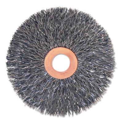 ORS Nasco Stainless/Aluminum Small Crimped Wheel Brushes, 3 x 5/8, 0.014, 1/2 - 3/8", BW-9704