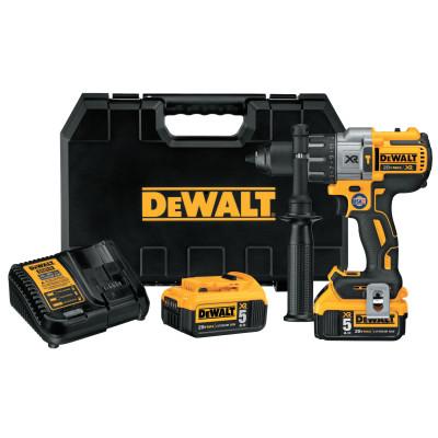 DeWalt® 20V MAX XR Lithium Ion Brushless Drill/Driver Kit, 1/2 in Chuck, 5 Ah Batt Cap, DCD996P2