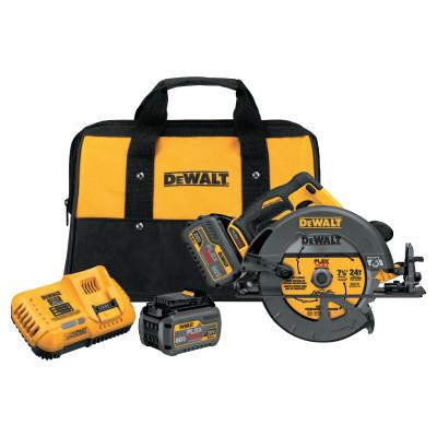 DeWalt® FlexVolt Cordless Worm Drive Style Saw Kits, 60 V, 7 1/4 in Blade, 5/8 in Arbor, DCS577X1