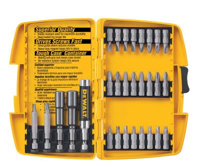 DeWalt® Tough Case Screwdriving Sets, 29-piece, Slotted, Philips, Torx, Square Recess Bits, Shock-Resistant Steel, DW2162