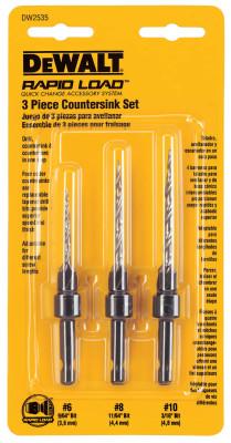 DeWalt® 3 Pc. Countersink Set (#6, #8, #10), DW2535