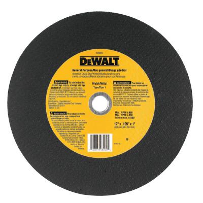 DeWalt® Type 1 Chop Saw Wheels, 10 in, 5/8 in Arbor, A24R, 6,100 rpm, DW8005