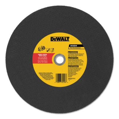DeWalt® High Speed Wheels, 14 in, 20 mm Arbor, A24R, 5,500 rpm, Metal Cutting, DW8021