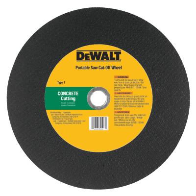 DeWalt® High Speed Wheels, 12 in, 1 in Arbor, C24P, 6,400 rpm, Concrete Cutting, DW8026