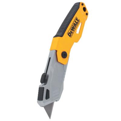DeWalt® Folding Retractable Auto-Load Pocket Knives, 6 3/4 in, Retractable Blade, Yellow, DWHT10261