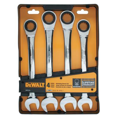 DeWalt® 4 Piece Ratcheting Combo Wrench Set, SAE, DWMT74193