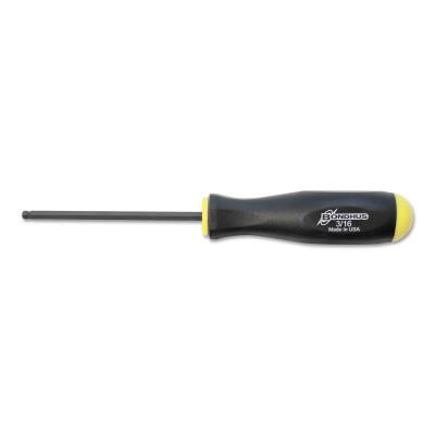 Bondhus® Balldriver Hex Screwdrivers, 3/16 in, 8 in Long, 10610