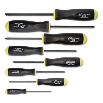 Bondhus® Balldriver® Hex Screwdriver Set, Hex Ball, 8 Piece, 7/64 to 5/16 in, 10633