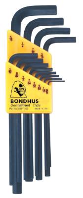 Bondhus® Hex L-Wrench Key Sets, 12 per holder, Hex Tip, Inch, 12136