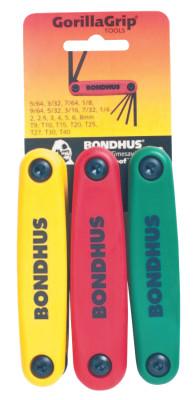 Bondhus® GorillaGrip Multi-Pack Fold-Ups, 3 per pack, Hex; Torx Tip, Torx/Inch/Metric, 12533