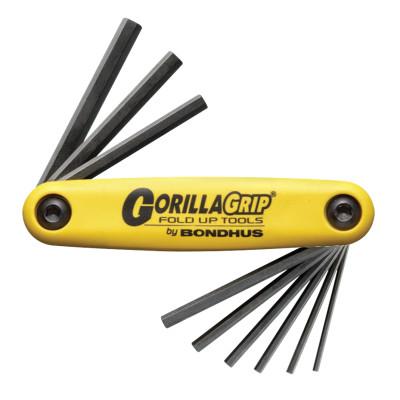 Bondhus?? GorillaGrip Fold-Ups, 9 per fold-up, Hex Tip, Inch, 5/64-1/4 in, 12589