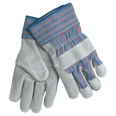 MCR Safety Leather Palm Chore Gloves, X-Large, Gray/Blue/Red/Black, 1300XL