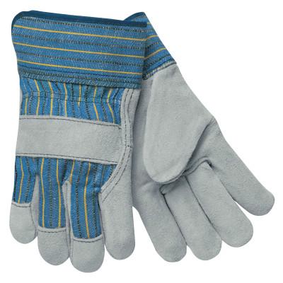 MCR Safety Select Split Cow Gloves, Small, Gray/White, 1400S