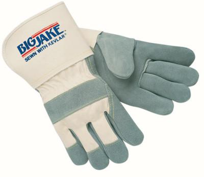 MCR Safety Heavy-Duty Side Split Gloves, Large, Leather, 1710L