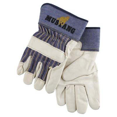 MCR Safety Grain Leather Palm Gloves, X-Large, Grain Cowhide, White, 1935XL