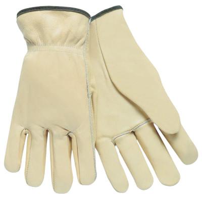 MCR Safety Drivers Gloves, Large, Leather, Unlined, Beige, 3202L