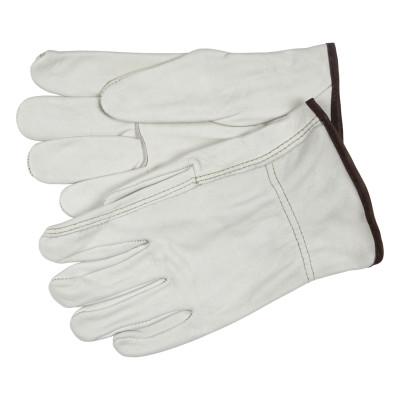 MCR Safety Industry Grade Unlined Grain Cow Leather Driver Gloves, Small, Beige, 3203S