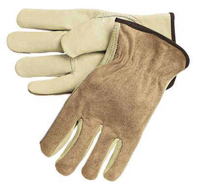 MCR Safety Premium-Grade Leather Driving Gloves, Shoulder Split Cowhide, X-Large, Unlined, 3205XL