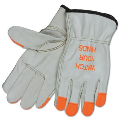 MCR Safety "Watch Your Hands" Drivers Gloves, XX-Large, Beige/Hi-Vis Orange/Yellow, 3213HVIXXL