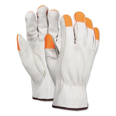 MCR Safety Select Grain Cow Leather Drivers Gloves, Lg, Unlined, Beige, 3213LCHVSP