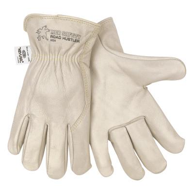 MCR Safety Road Hustler Drivers Gloves, Medium, Leather, Unlined, Beige, 3224M