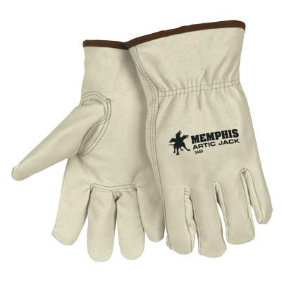 MCR Safety Artic Jack Gloves, Pigskin/Thermosock, X-Large, Beige/Blue, 3460XL