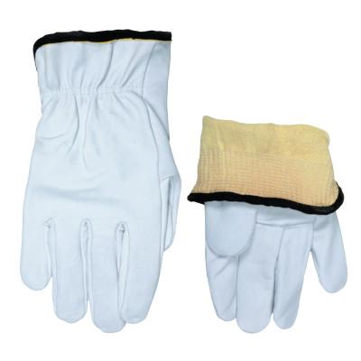 MCR Safety Goatskin Drivers Gloves, Goatskin/Kevlar, White/Blue, 3601KXL