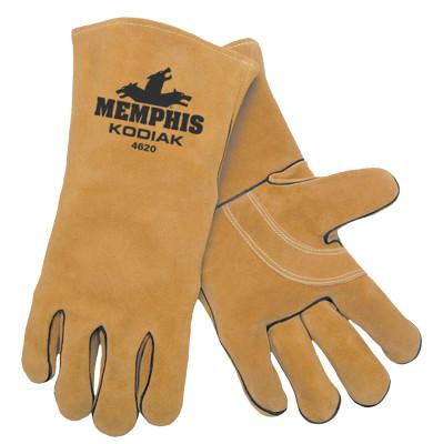 MCR Safety Kodiak Leather Welders Gloves, Side Cow Leather, XL, Brown, 4620