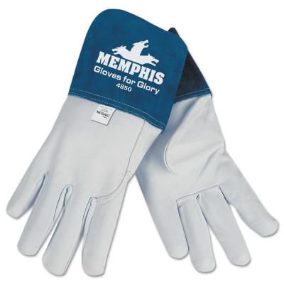 MCR Safety_Goat_Mig_Tig_Welders_Gloves_Premium_Grade_Grain_Goatskin_Large_White_Blue