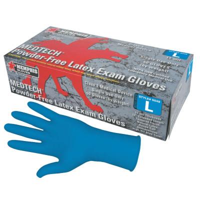 MCR Safety MedTech Exam Gloves, Large, Blue, Latex, 11 mil, 5049L