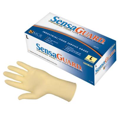 MCR Safety Disposable Latex Gloves, Powder Free, Rolled Cuff, 5 mil, Nat. White, Large, 5055L
