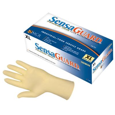 MCR Safety Disposable Latex Gloves, Powder Free, Rolled Cuff, 5 mil, Nat. White, X-Large, 5055XL