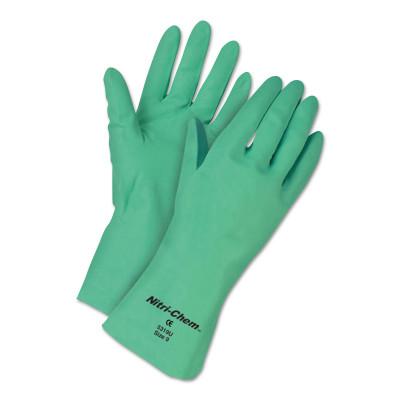 MCR Safety Unsupported Nitrile Gloves, Straight;Gauntlet Cuff, Flocked Lined, X-Large,15mil, 5320