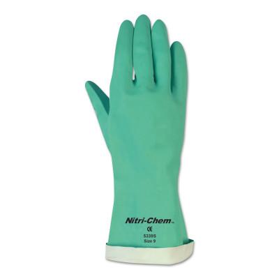 MCR Safety Unsupported Nitrile Gloves, Straight; Gauntlet Cuff, Flocked Lined, Size 7, 5337S