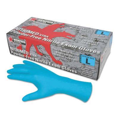 MCR Safety NitriMed Disposable Gloves, Powder Free, Textured, 6 mil, Medium, Blue, 6012M