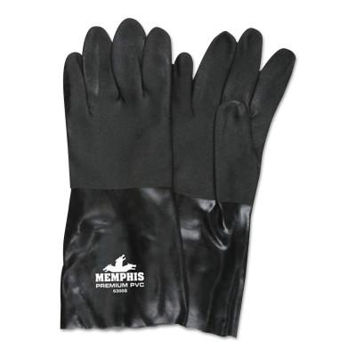 MCR Safety DOUBLE-DIPPED PVC BLACK GLOVES ROUGH FINIS, 6300S