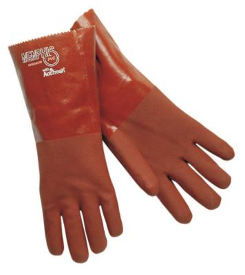 MCR Safety 14" GAUNTLET PREMIUM DOUBLE DIPPED RED PVC JER, 6454S