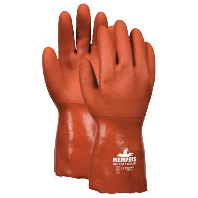 MCR Safety 6710F Foam Insulated Dipped Gloves, Large, Fluorescent Orange, 6710F